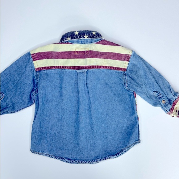 Limited Jeans Vintage Denim American Flag Button Down Size 6-12M - Picture 4 of 4